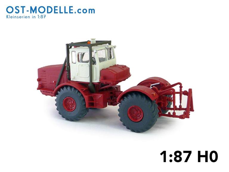 Preview: Traktor Kirovets K700 rot weiss mit Motorverkleidung Überrollbügel